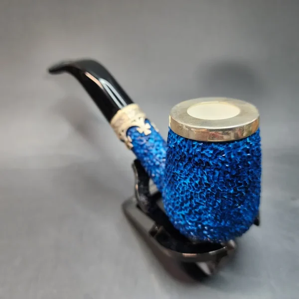 MBSD Meerschaum Rusticated Blue Billiard, Block Meerschaum Christian Pipe [SOLD OUT] - Image 11