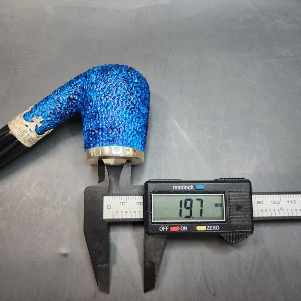 MBSD Meerschaum Rusticated Blue Billiard, Block Meerschaum Christian Pipe [SOLD OUT] - Image 13