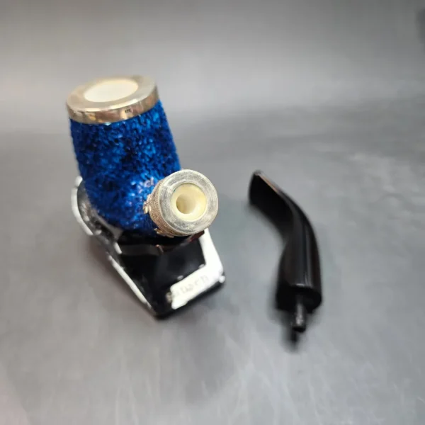 MBSD Meerschaum Rusticated Blue Billiard, Block Meerschaum Christian Pipe [SOLD OUT] - Image 14