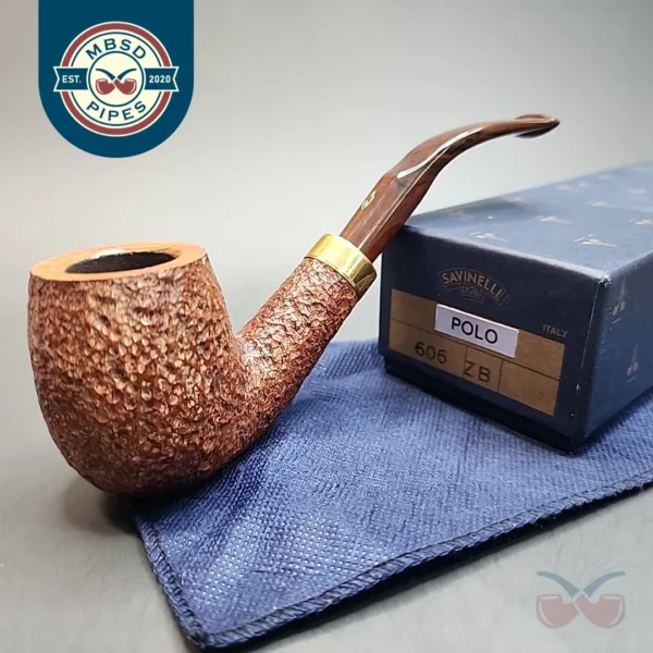 Savinelli Polo 606 KS, Sandblasted Billiard, 6mm, Unsmoked [SOLD OUT]