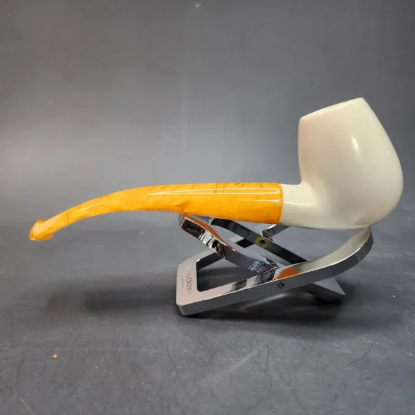 Small Slightly Bent Egg Block Meerschaum Tobacco Pipe, Case [SOLD OUT] - Image 6
