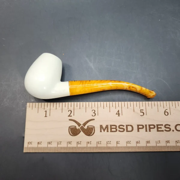 Small Slightly Bent Egg Block Meerschaum Tobacco Pipe, Case [SOLD OUT] - Image 8