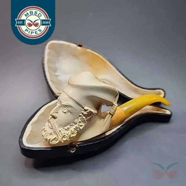 1950s - 1960s Turkish Block Meerschaum Pipe, Case, Estate [SOLD OUT]