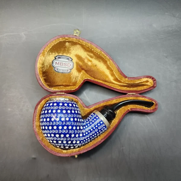 MBSD Meerschaum Blue Silver Lined Block Meerschaum Pipe, Case [SOLD OUT] - Image 3