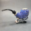MBSD Meerschaum Blue Silver Lined Block Meerschaum Pipe, Case [SOLD OUT] - Image 9