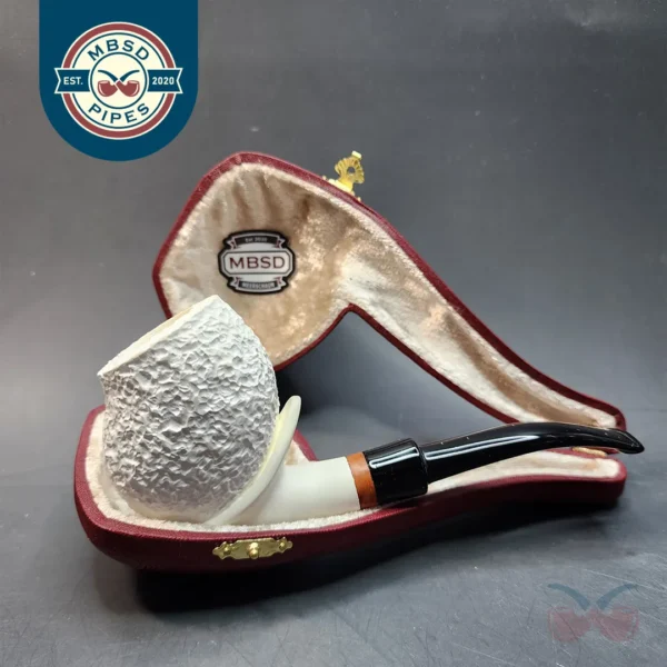MBSD Meerschaum Deluxe, Partially Rusticated Block Meerschaum Pipe [SOLD OUT]