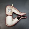 MBSD Meerschaum Deluxe, Rusticated Bent Billiard, Block Meerschaum Pipe, 9mm [SOLD OUT] - Image 3