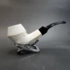 MBSD Meerschaum Deluxe, Rusticated Bulldog, Block Meerschaum Pipe, 9mm [SOLD OUT] - Image 4