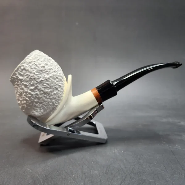 MBSD Meerschaum Deluxe, Partially Rusticated Block Meerschaum Pipe [SOLD OUT] - Image 4