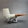 MBSD Meerschaum Deluxe, Rusticated Brandy, Block Meerschaum Pipe, 9mm [SOLD OUT] - Image 4