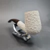 MBSD Meerschaum Deluxe, Rusticated Bent Billiard, Block Meerschaum Pipe, 9mm [SOLD OUT] - Image 6