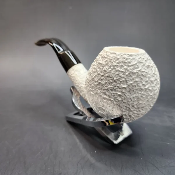 MBSD Meerschaum Deluxe, Rusticated Blowfish, Block Meerschaum Pipe, 9mm - Image 7
