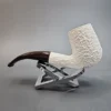 MBSD Meerschaum Deluxe, Rusticated Bent Billiard, Block Meerschaum Pipe, 9mm [SOLD OUT] - Image 7