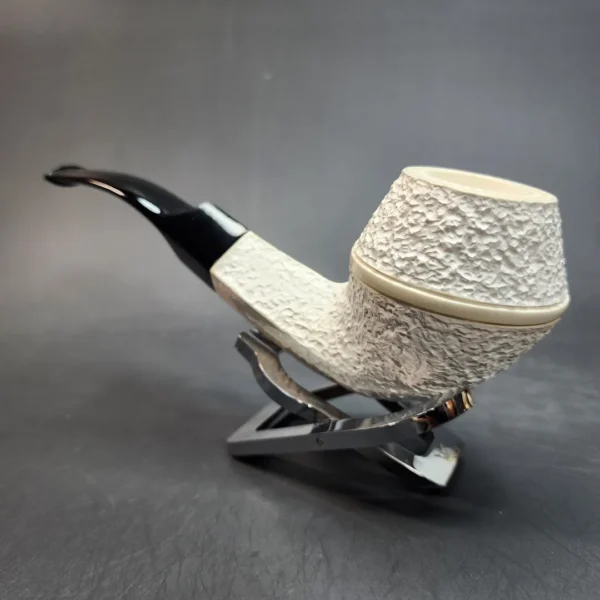 MBSD Meerschaum Deluxe, Rusticated Bulldog, Block Meerschaum Pipe, 9mm [SOLD OUT] - Image 7