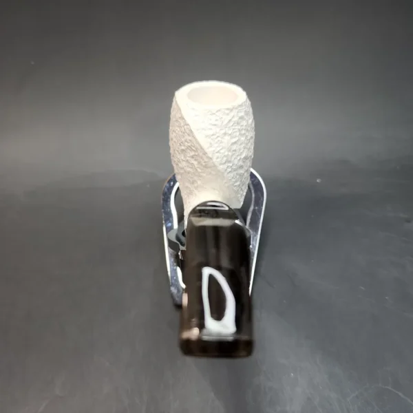 MBSD Meerschaum Deluxe, Rusticated Blowfish, Block Meerschaum Pipe, 9mm - Image 9