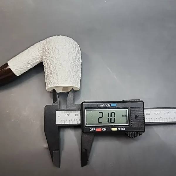 MBSD Meerschaum Deluxe, Rusticated Bent Billiard, Block Meerschaum Pipe, 9mm [SOLD OUT] - Image 9