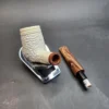 MBSD Meerschaum Deluxe, Rusticated Brandy, Block Meerschaum Pipe, 9mm [SOLD OUT] - Image 11