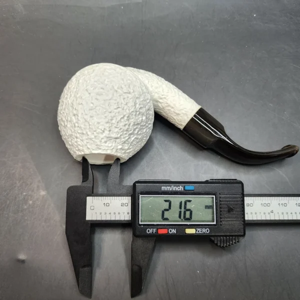 MBSD Meerschaum Deluxe, Rusticated Blowfish, Block Meerschaum Pipe, 9mm - Image 12
