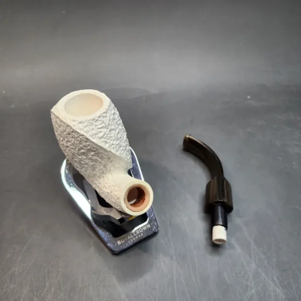 MBSD Meerschaum Deluxe, Rusticated Blowfish, Block Meerschaum Pipe, 9mm - Image 13
