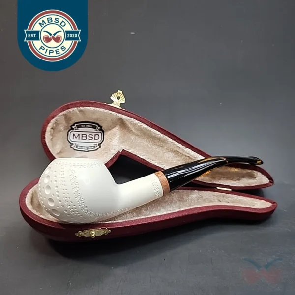 MBSD Meerschaum Deluxe, Bent Author, Block Meerschaum Pipe [SOLD OUT]