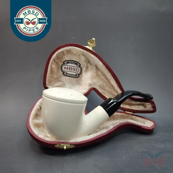 MBSD Meerschaum Deluxe, Bent Dublin, Block Meerschaum Pipe, 9mm [SOLD OUT]