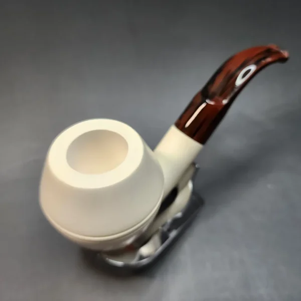 MBSD Meerschaum Deluxe Bent Rhodesian, Block Meerschaum Pipe, 9mm [SOLD OUT] - Image 5