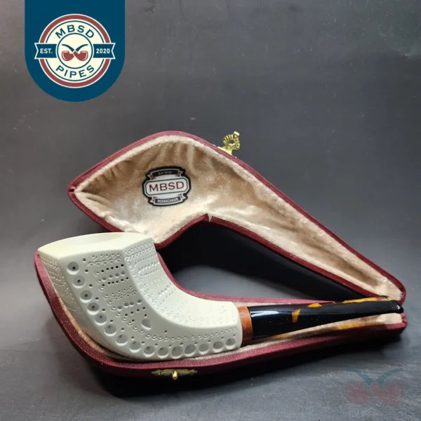 MBSD Meerschaum Deluxe, Horn, Block Meerschaum Pipe, 9mm
