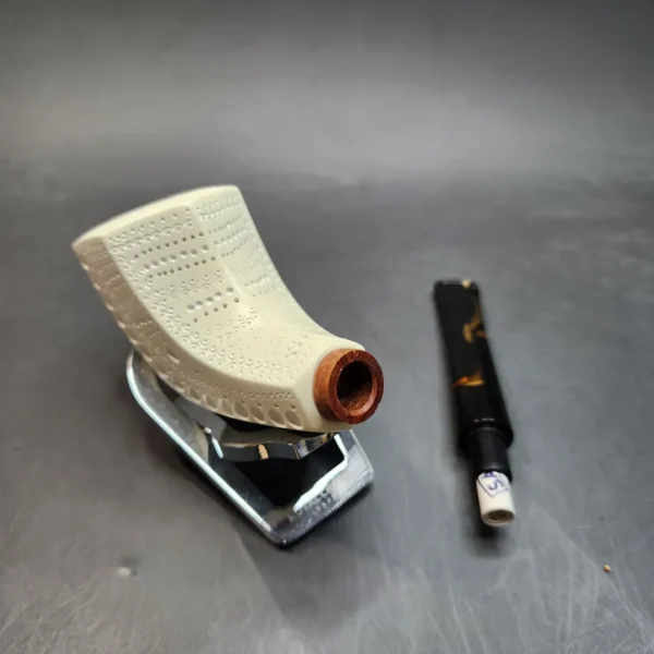 MBSD Meerschaum Deluxe, Horn, Block Meerschaum Pipe, 9mm - Image 12