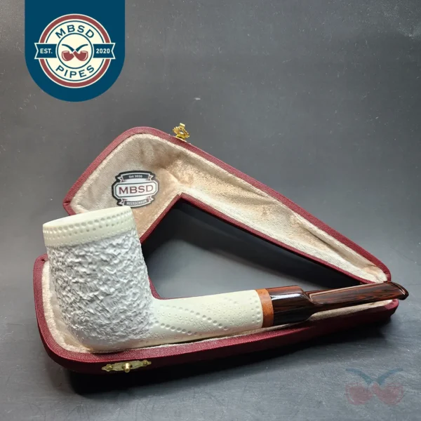 MBSD Meerschaum Deluxe, Partially Rusticated Lovat, Block Meerschaum Pipe, 9mm [SOLD OUT]