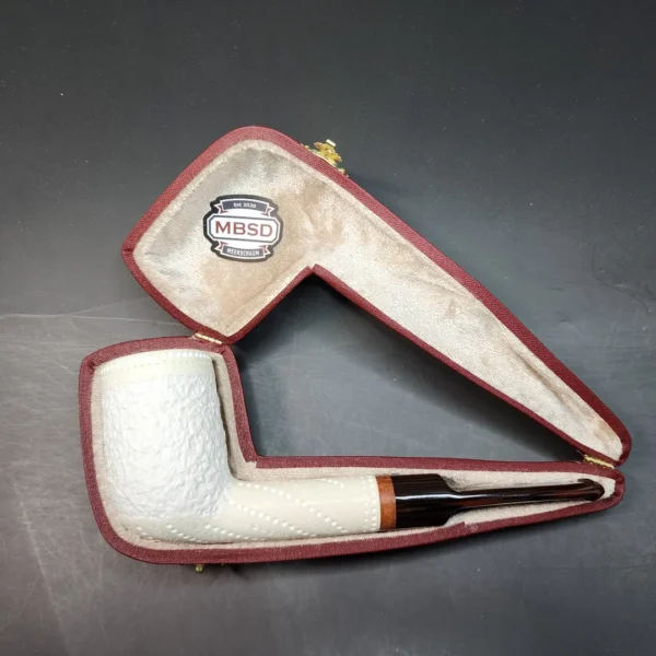 MBSD Meerschaum Deluxe, Partially Rusticated Lovat, Block Meerschaum Pipe, 9mm [SOLD OUT] - Image 3