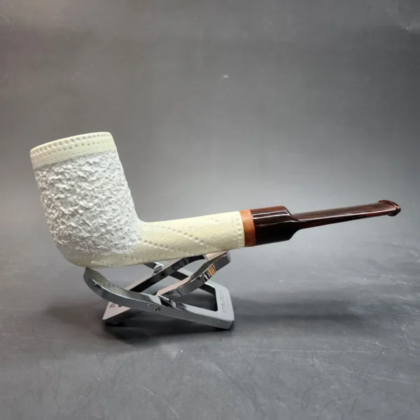 MBSD Meerschaum Deluxe, Partially Rusticated Lovat, Block Meerschaum Pipe, 9mm [SOLD OUT] - Image 4