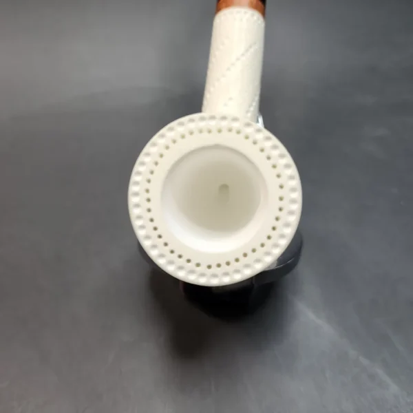 MBSD Meerschaum Deluxe, Partially Rusticated Lovat, Block Meerschaum Pipe, 9mm [SOLD OUT] - Image 6