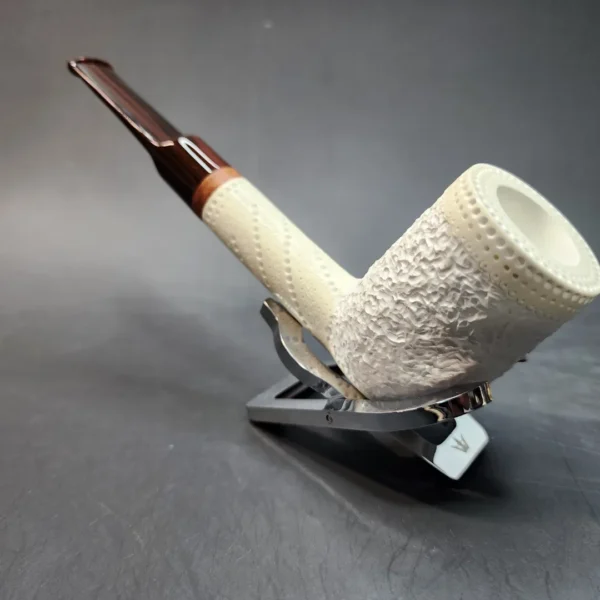 MBSD Meerschaum Deluxe, Partially Rusticated Lovat, Block Meerschaum Pipe, 9mm [SOLD OUT] - Image 7