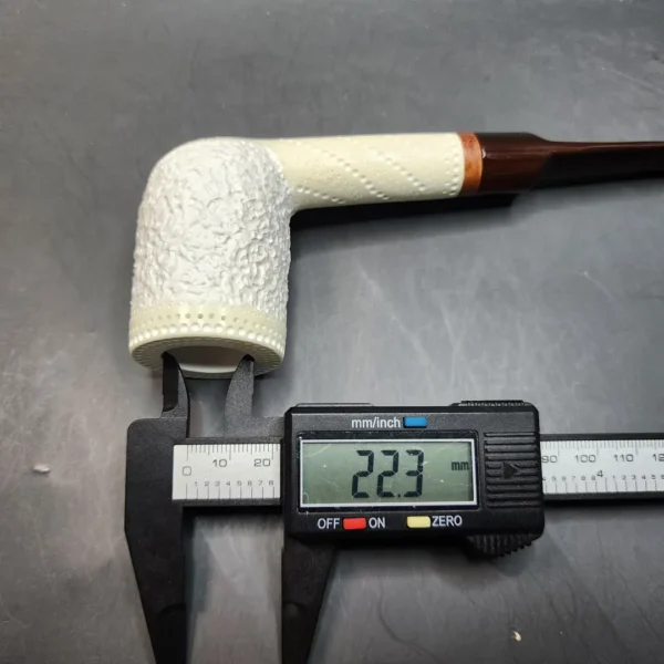 MBSD Meerschaum Deluxe, Partially Rusticated Lovat, Block Meerschaum Pipe, 9mm [SOLD OUT] - Image 11