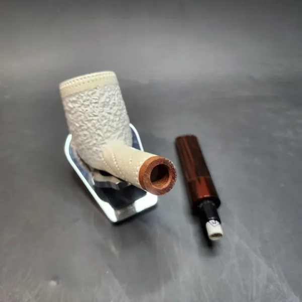 MBSD Meerschaum Deluxe, Partially Rusticated Lovat, Block Meerschaum Pipe, 9mm [SOLD OUT] - Image 12