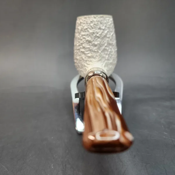 MBSD Meerschaum Deluxe, Rusticated Brandy, Block Meerschaum Pipe, 9mm [SOLD OUT] - Image 8