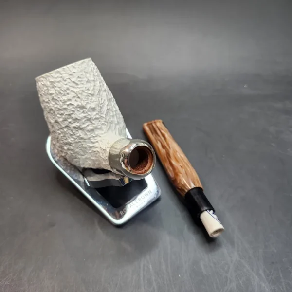 MBSD Meerschaum Deluxe, Rusticated Brandy, Block Meerschaum Pipe, 9mm [SOLD OUT] - Image 12