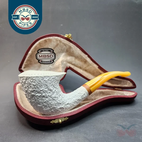 MBSD Meerschaum Deluxe, Rusticated Freehand, Block Meerschaum Pipe [SOLD OUT]