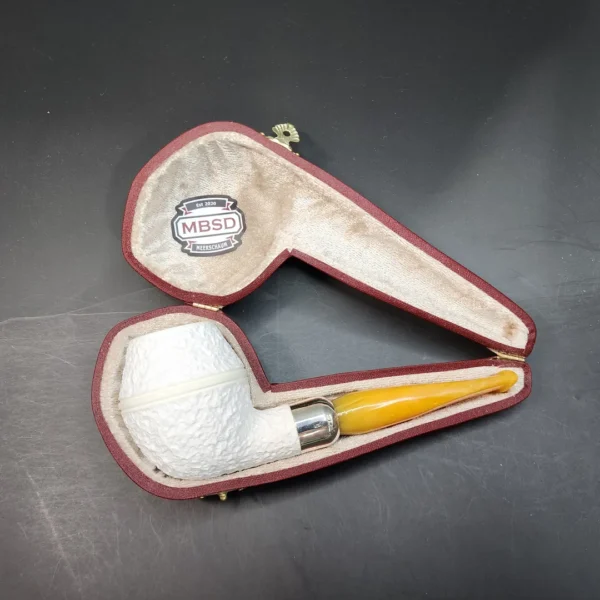 MBSD Meerschaum Deluxe, Rusticated Rhodesian, Block Meerschaum Pipe, 9mm [SOLD OUT] - Image 3