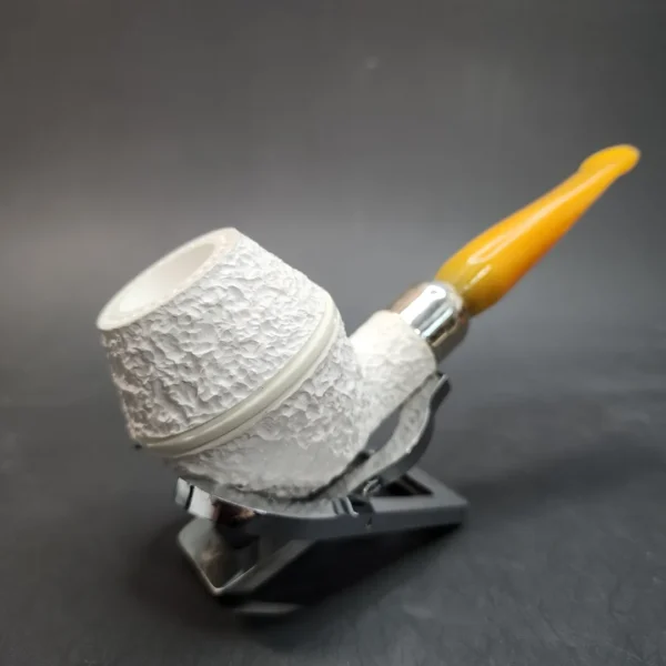 MBSD Meerschaum Deluxe, Rusticated Rhodesian, Block Meerschaum Pipe, 9mm [SOLD OUT] - Image 4