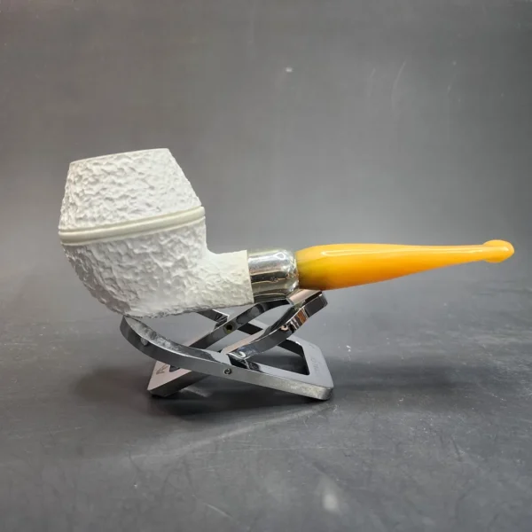 MBSD Meerschaum Deluxe, Rusticated Rhodesian, Block Meerschaum Pipe, 9mm [SOLD OUT] - Image 5