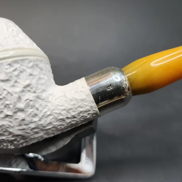MBSD Meerschaum Deluxe, Rusticated Rhodesian, Block Meerschaum Pipe, 9mm [SOLD OUT] - Image 6