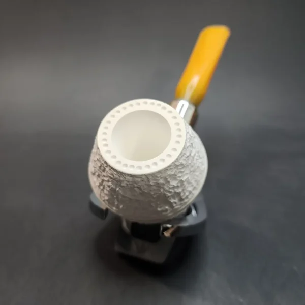 MBSD Meerschaum Deluxe, Rusticated Rhodesian, Block Meerschaum Pipe, 9mm [SOLD OUT] - Image 7