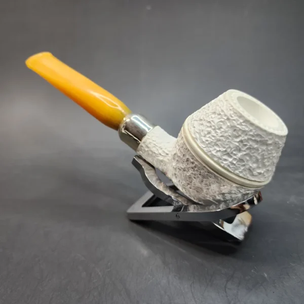 MBSD Meerschaum Deluxe, Rusticated Rhodesian, Block Meerschaum Pipe, 9mm [SOLD OUT] - Image 8