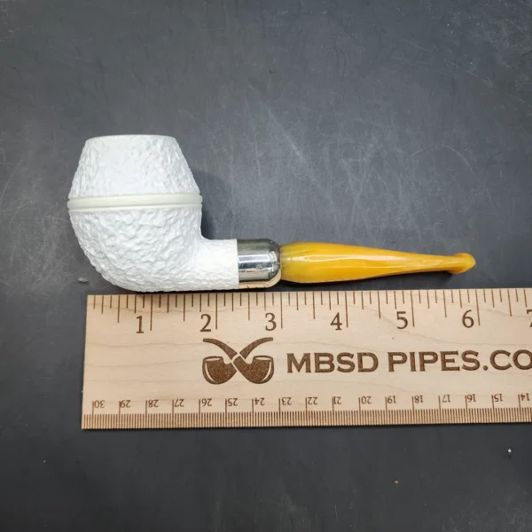 MBSD Meerschaum Deluxe, Rusticated Rhodesian, Block Meerschaum Pipe, 9mm [SOLD OUT] - Image 9