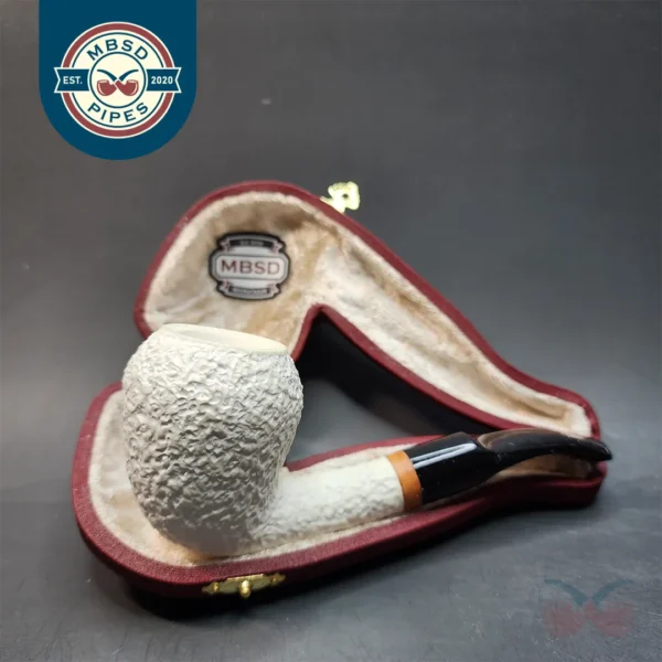MBSD Meerschaum Deluxe, Sandblasted Acorn, Block Meerschaum Pipe [SOLD OUT]