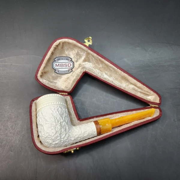 MBSD Meerschaum Deluxe, Sandblasted Billiard, Block Meerschaum Pipe [SOLD OUT] - Image 3