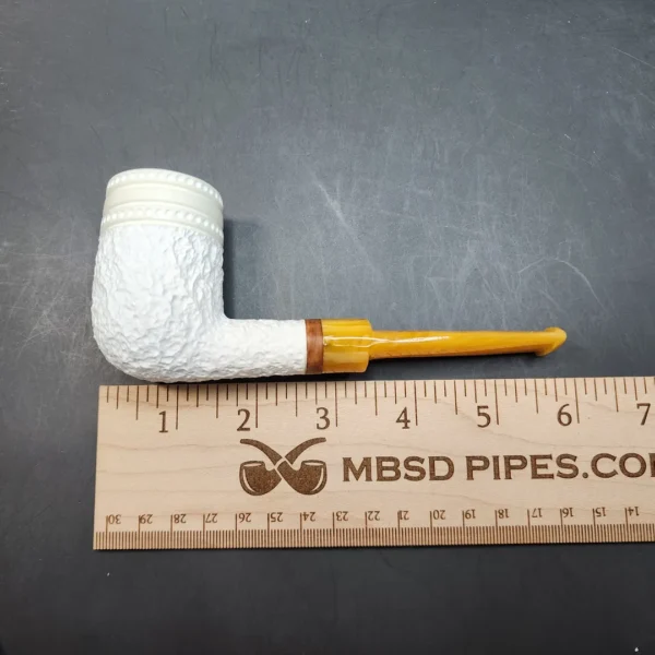 MBSD Meerschaum Deluxe, Sandblasted Billiard, Block Meerschaum Pipe [SOLD OUT] - Image 9