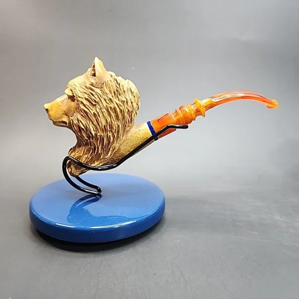Kenan Block Meerschaum Pipe, Carved Wolf Head, New [SOLD OUT] - Image 4