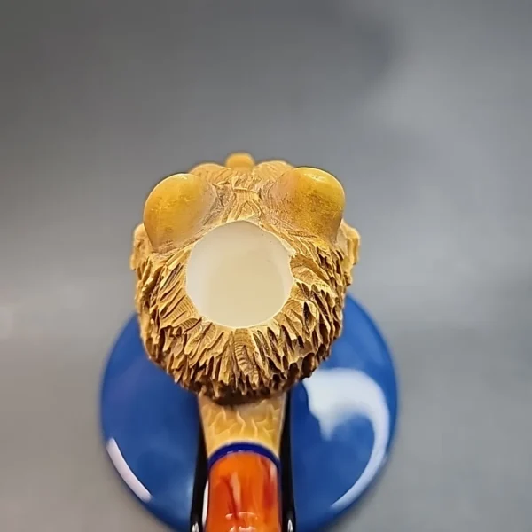 Kenan Block Meerschaum Pipe, Carved Wolf Head, New [SOLD OUT] - Image 6